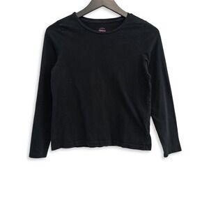 Faded Glory Long Sleeve Shirt Girls XL 14-16 School Basic Black Tee